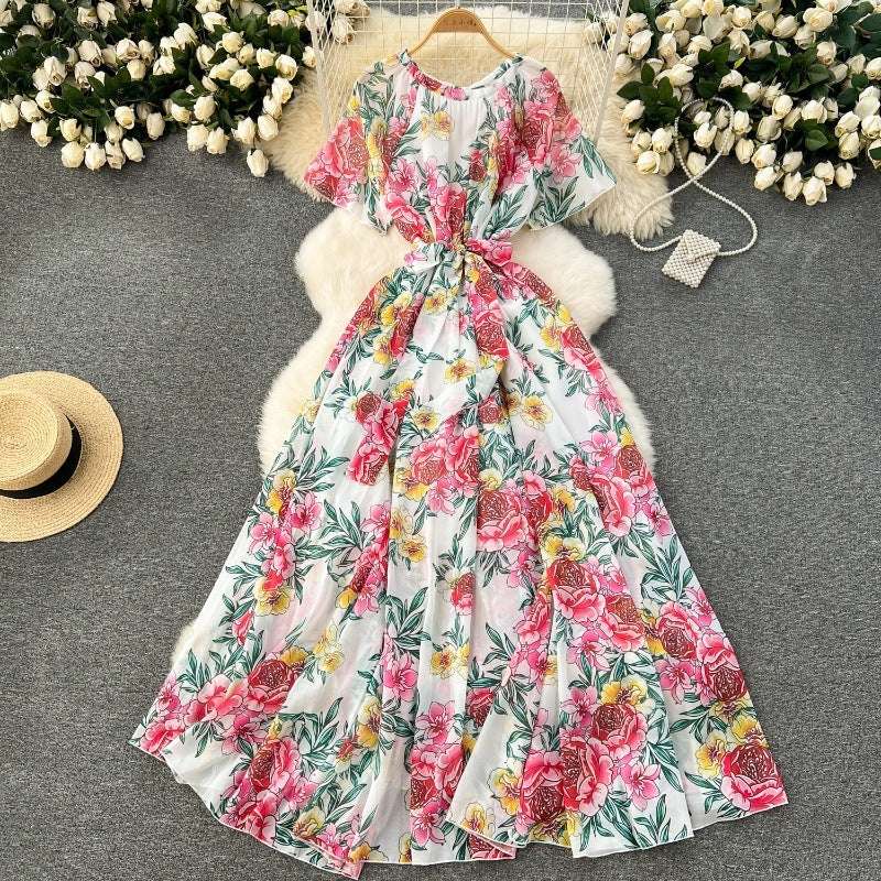 Women's Light Lace-Up Waist Summer Dress - ChoreGirl