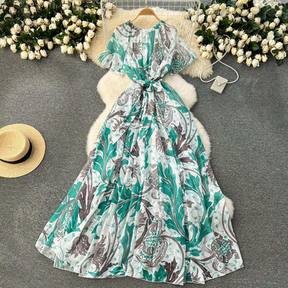 Women's Light Lace-Up Waist Summer Dress - ChoreGirl