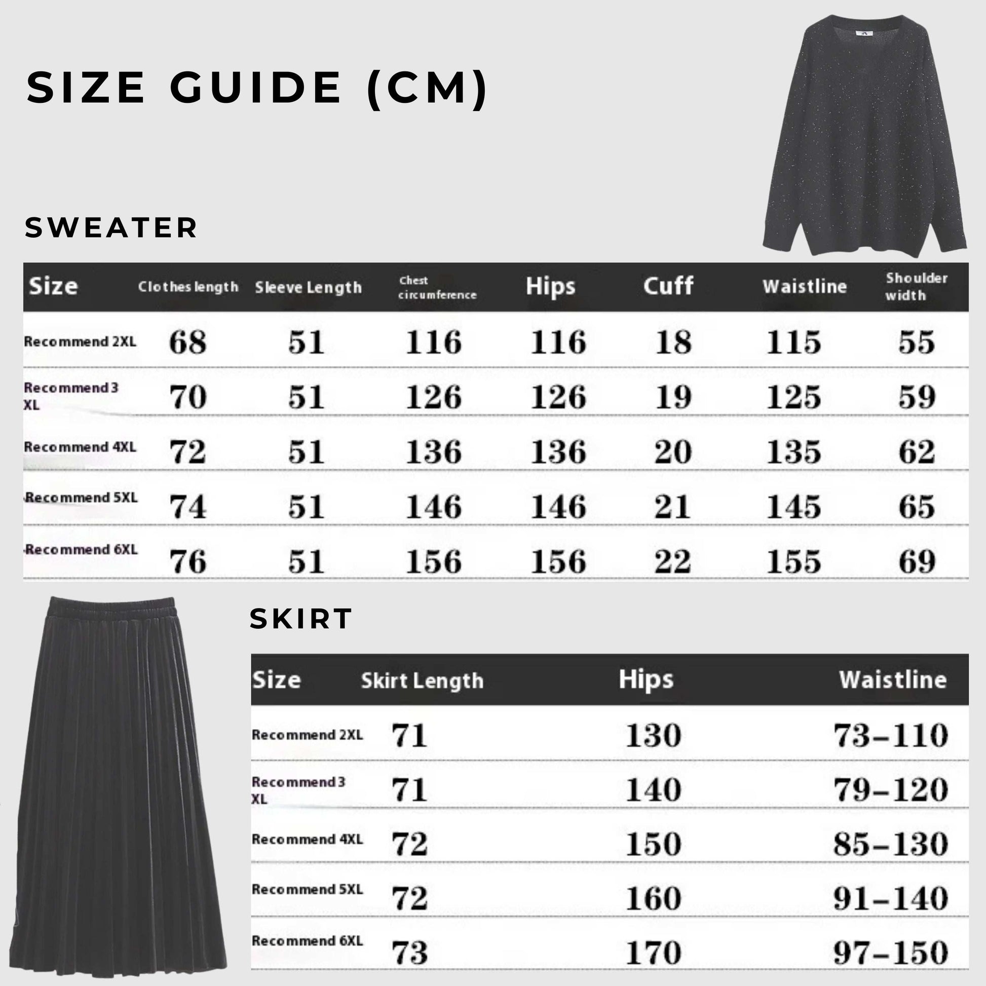 Women's Loose V-neck Sweater and Velvet Skirt Outfit Set Pieces - ChoreGirl
