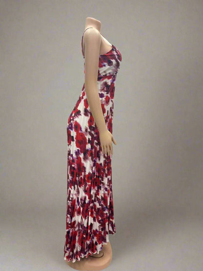 Women's Pleated Long Summer Dress - ChoreGirl