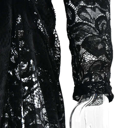 Women's Slim-fit See-through Two-piece Half Turtleneck Evening Gown with Bare Back - ChoreGirl