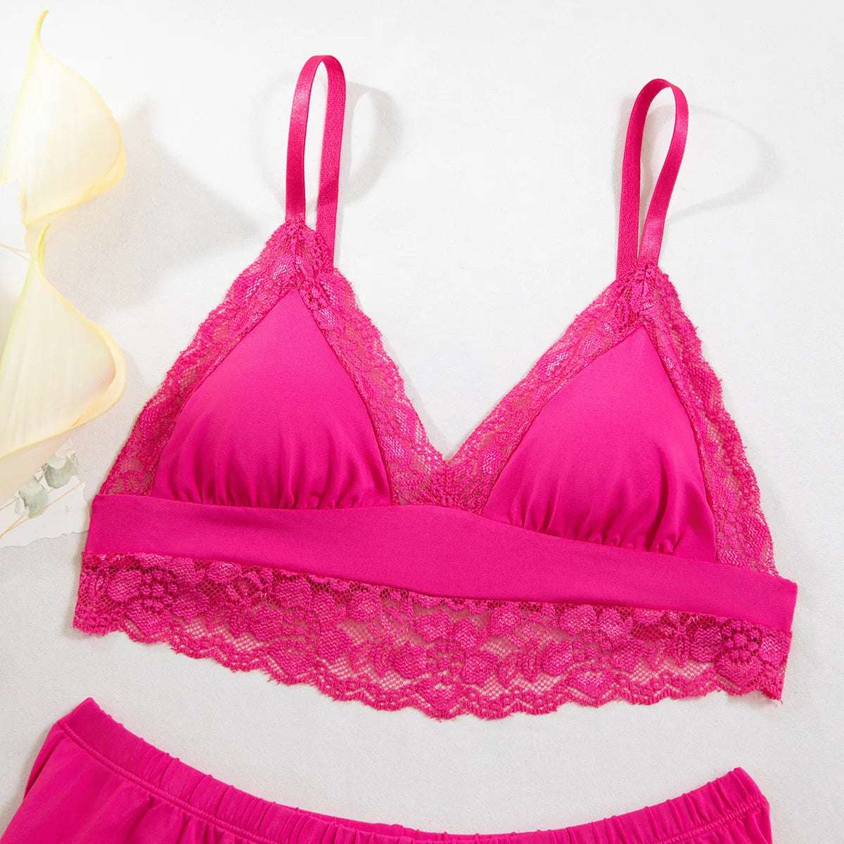 Women's Stretchy Lace Top and Shorts Sexy Pajamas Set - ChoreGirl