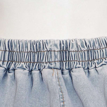 Women's Thin Cotton Denim Style 2-piece Outfit Set - ChoreGirl
