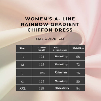Women's A- Line Rainbow Gradient Chiffon Dress - ChoreGirl