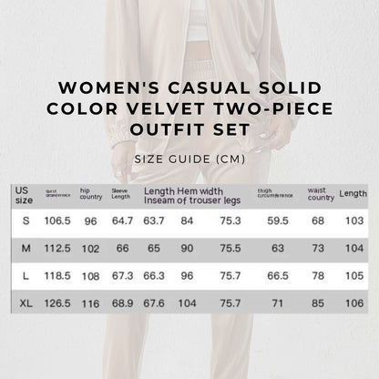 Women's Casual Solid Color Velvet Two-piece Outfit Set - ChoreGirl