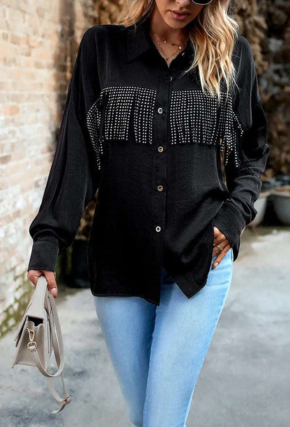 Women's Cowboy Western Style Long Sleeve Button-Up Shirt - ChoreGirl