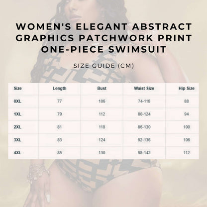 Women's Elegant Abstract Graphics Patchwork Print One-piece Swimsuit - ChoreGirl