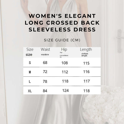 Women's Elegant Long Crossed Back Sleeveless Dress - ChoreGirl