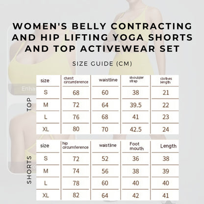 Women's Belly Contracting and Hip Lifting Yoga Shorts and Top Activewear Set - ChoreGirl