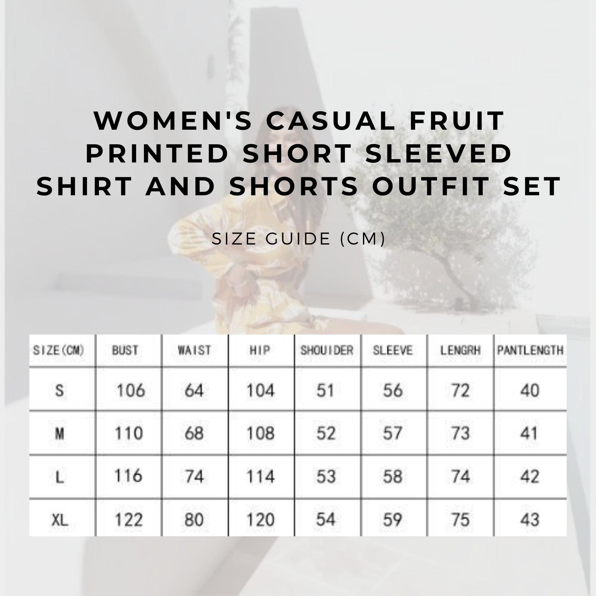 Women's Casual Fruit Printed Short Sleeved Shirt and Shorts Outfit Set - ChoreGirl