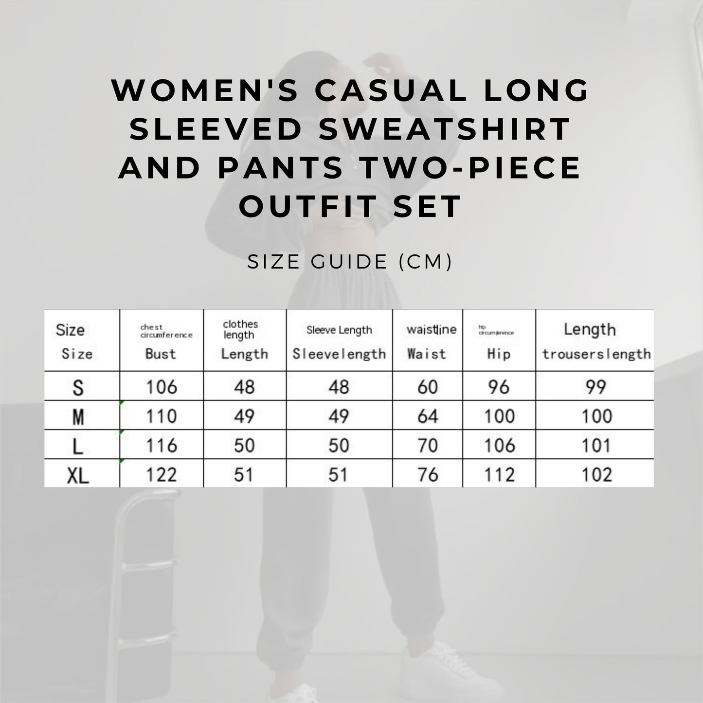 Women's Casual Long Sleeved Sweatshirt and Pants Two-piece Outfit Set - ChoreGirl