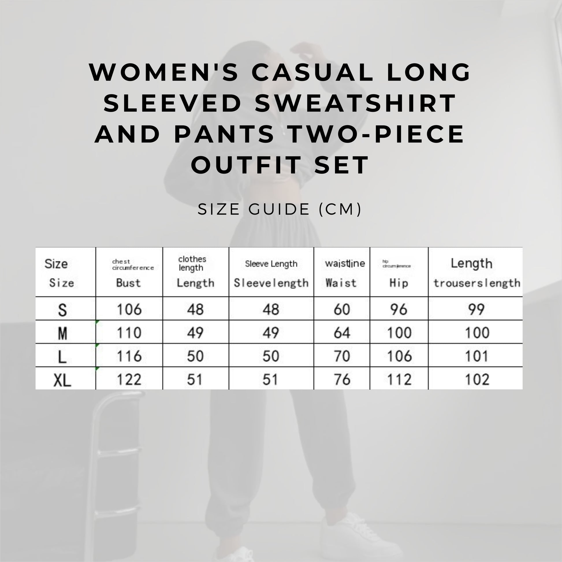 Women's Casual Long Sleeved Sweatshirt and Pants Two-piece Outfit Set - ChoreGirl