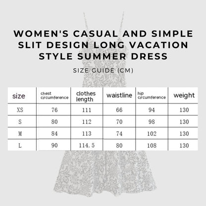 Women's Casual and Simple Slit Design Long Vacation Style Summer Dress - ChoreGirl