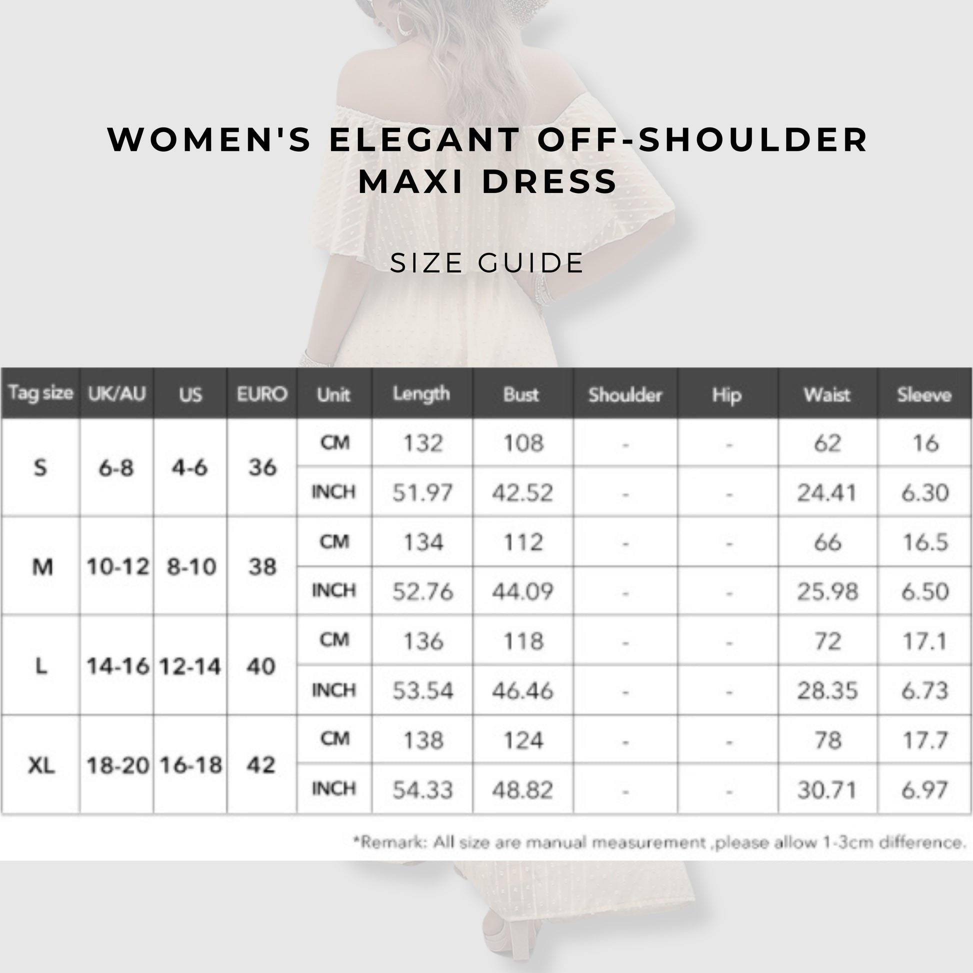 Women's Elegant Off-shoulder Maxi Dress - ChoreGirl