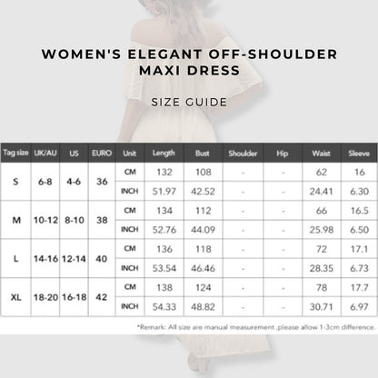Women's Elegant Off-shoulder Maxi Dress - ChoreGirl