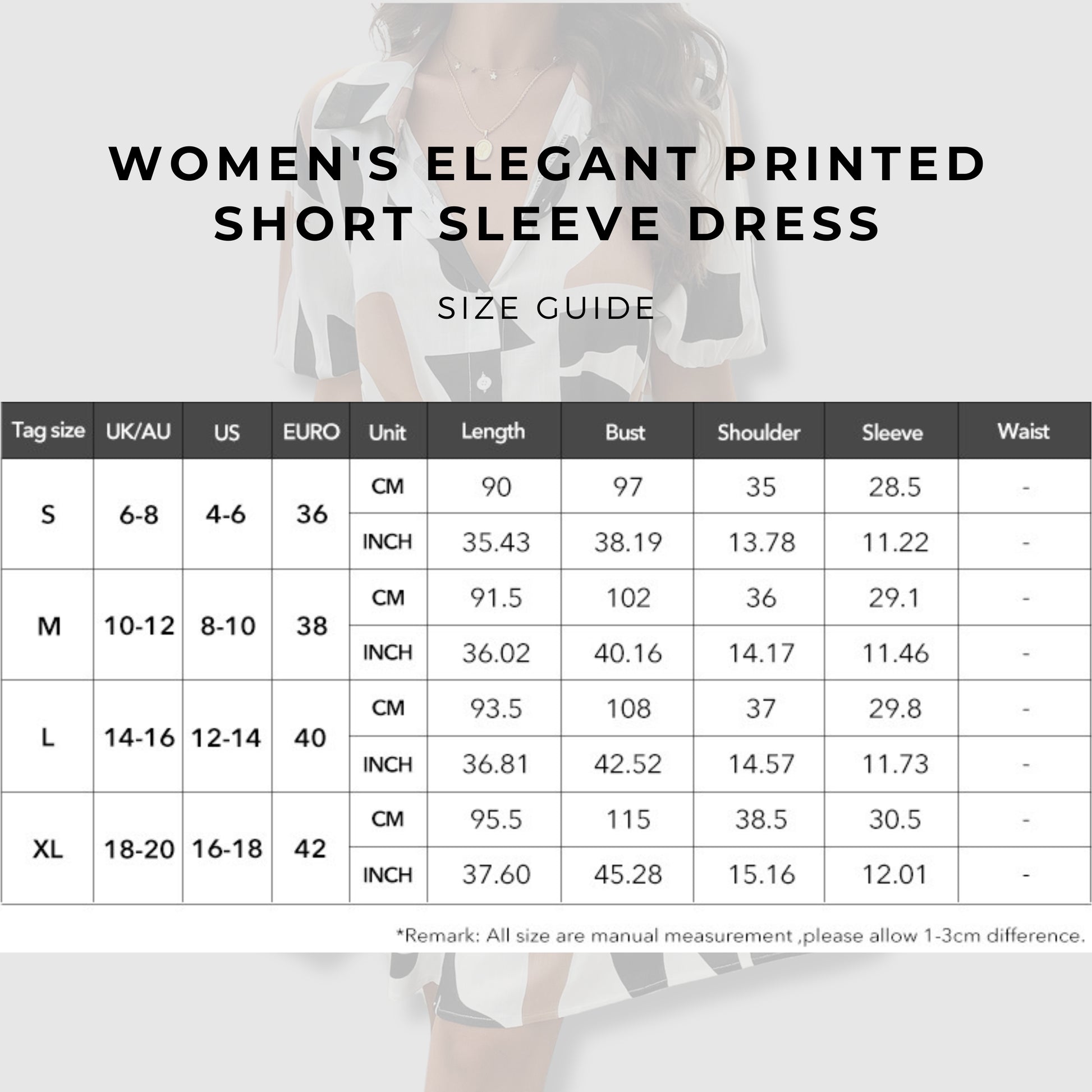 Women's Elegant Printed Short Sleeve Dress - ChoreGirl