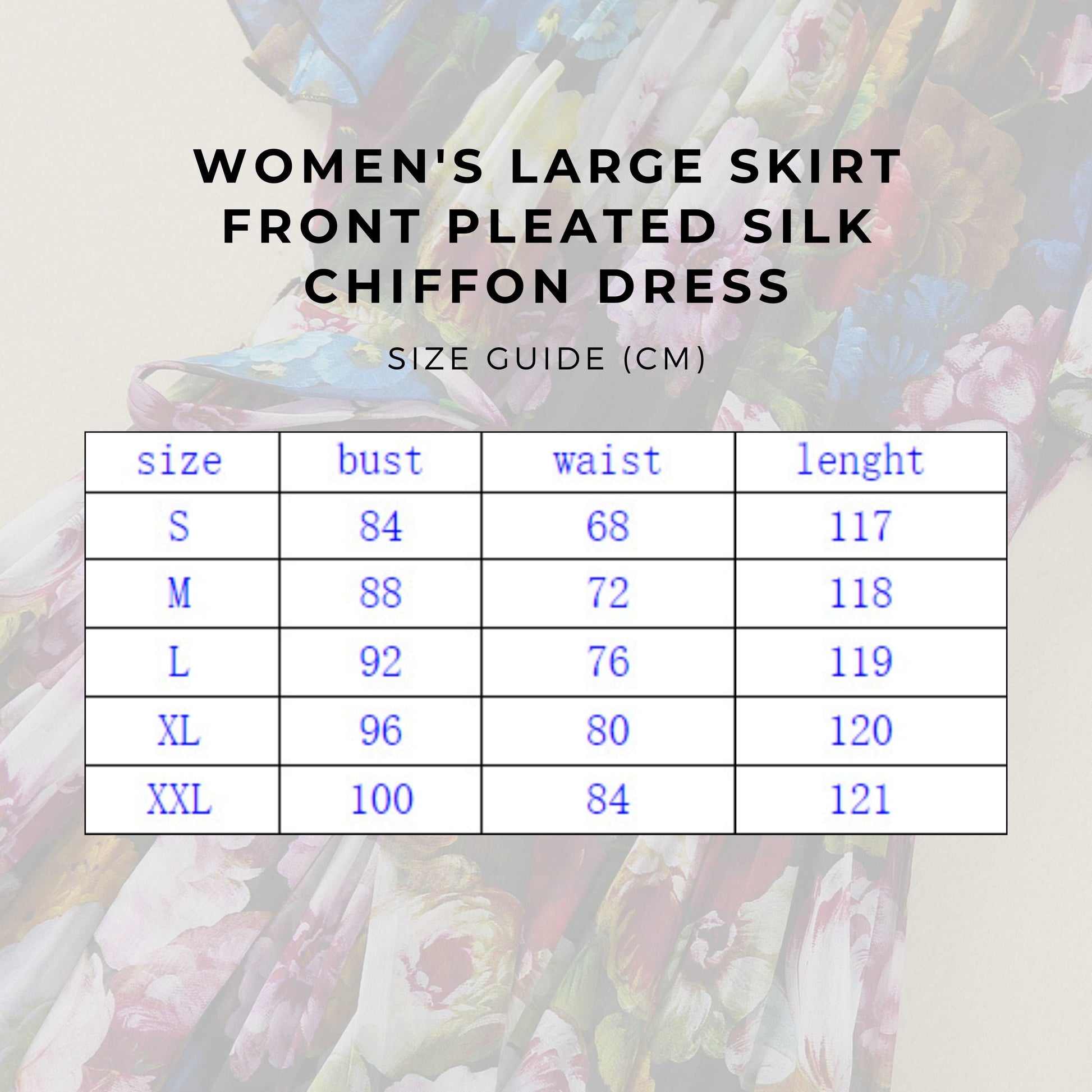 Women's Large Skirt Front Pleated Silk Chiffon Dress - ChoreGirl