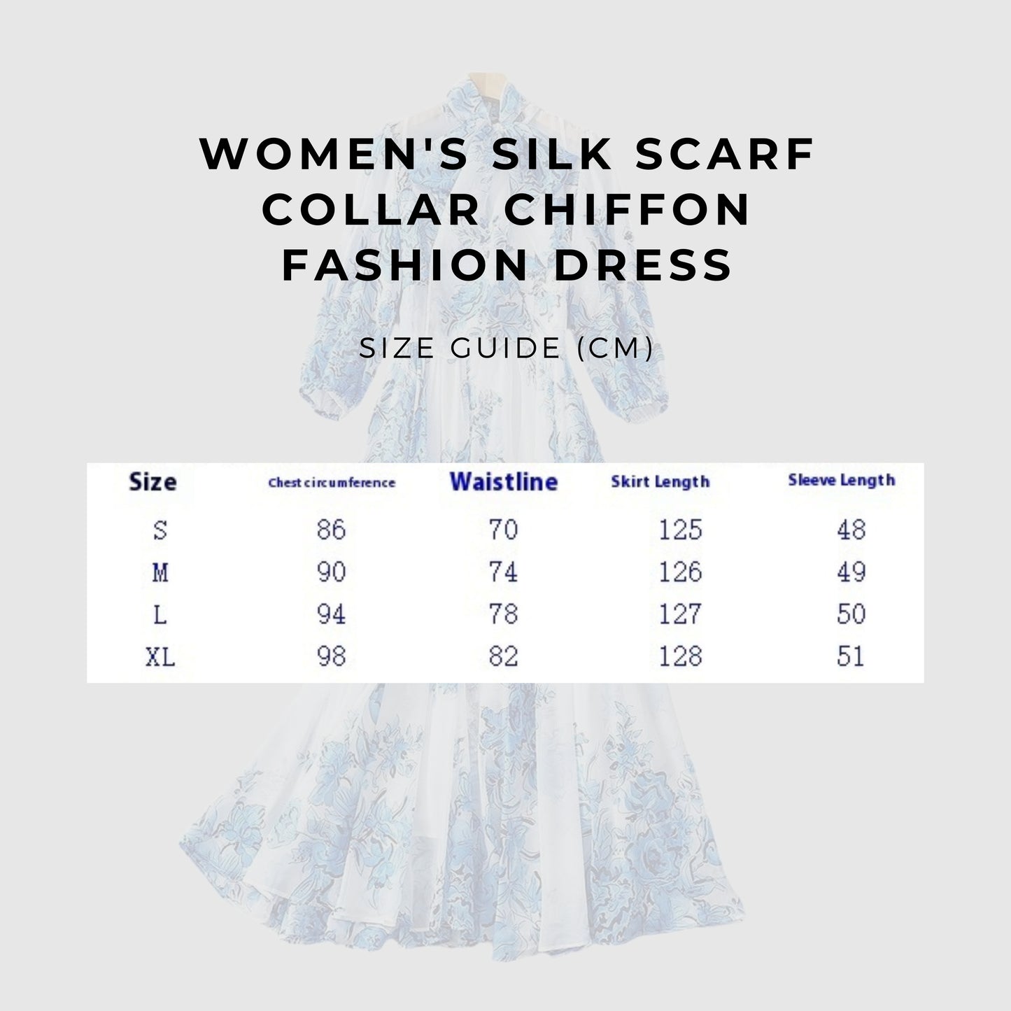 Women's Silk Scarf Collar Chiffon Fashion Dress - ChoreGirl