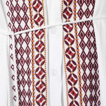 Women's Vintage Boho Beach Hippie Long Sleeve Embroidery Loose Maxi Dress - ChoreGirl
