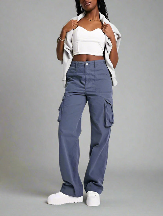 Women's Casual High Waist Straight, Wide Leg Jeans - ChoreGirl