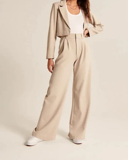 Women's Casual High Waist Straight and Wide Leg Pants with Pockets - ChoreGirl