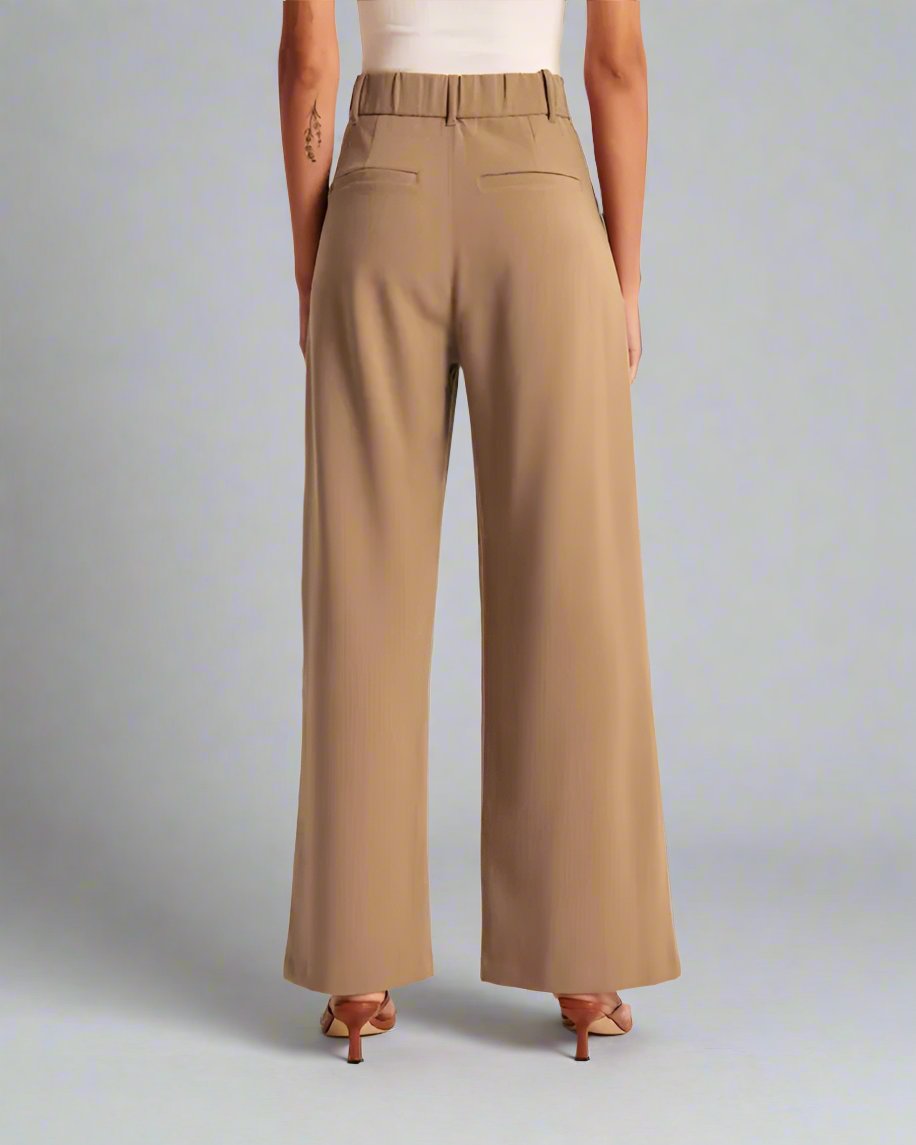 Women's Casual High Waist Straight and Wide Leg Pants with Pockets - ChoreGirl