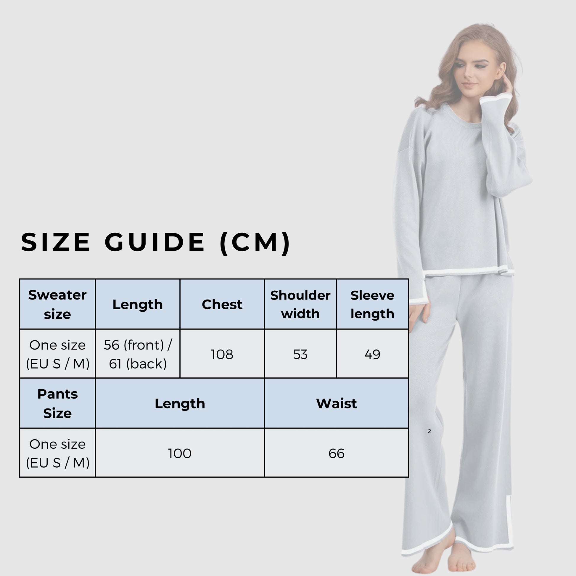 Women's Casual Long Sleeve Sweater and High Waist Wide Leg Pants Knitted Outfit Set - ChoreGirl