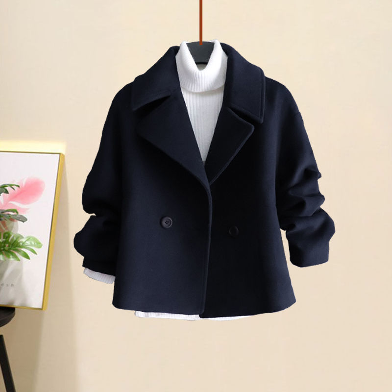 Women's Casual Woolen Coat, Sweater and Pants Three Piece Outfit Set - ChoreGirl