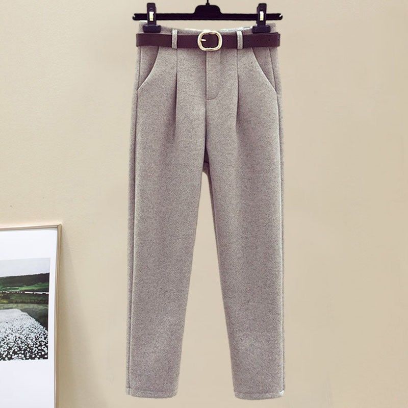 Women's Casual Woolen Coat, Sweater and Pants Three Piece Outfit Set - ChoreGirl