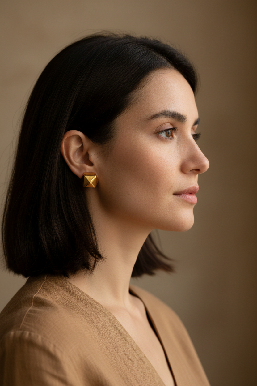 Elegante Retro-Ohrstecker aus Kupfer – Klassisches Design