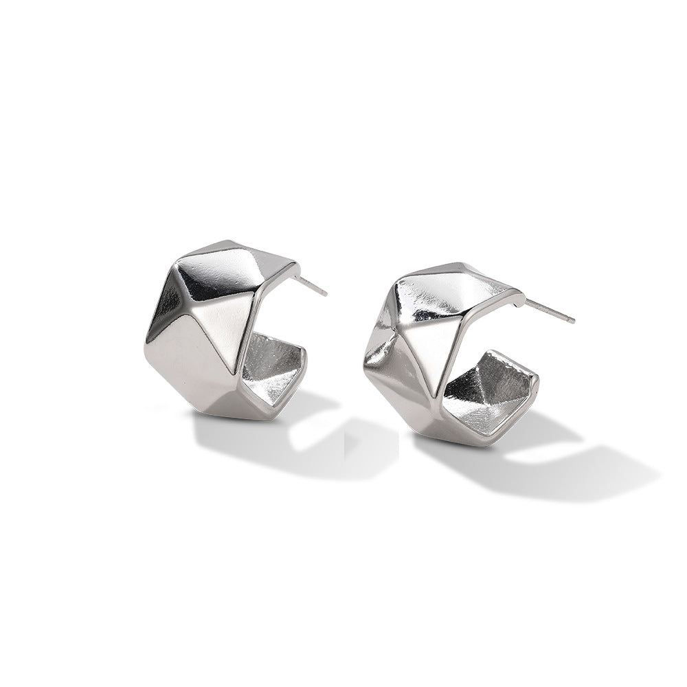 Women's Copper Retro Stud Earrings - ChoreGirl