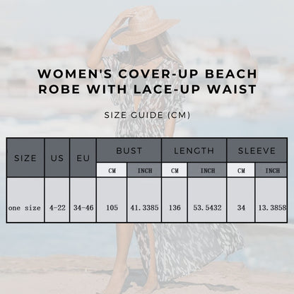 Women's Cover-up Beach Robe with Lace-up Waist - ChoreGirl