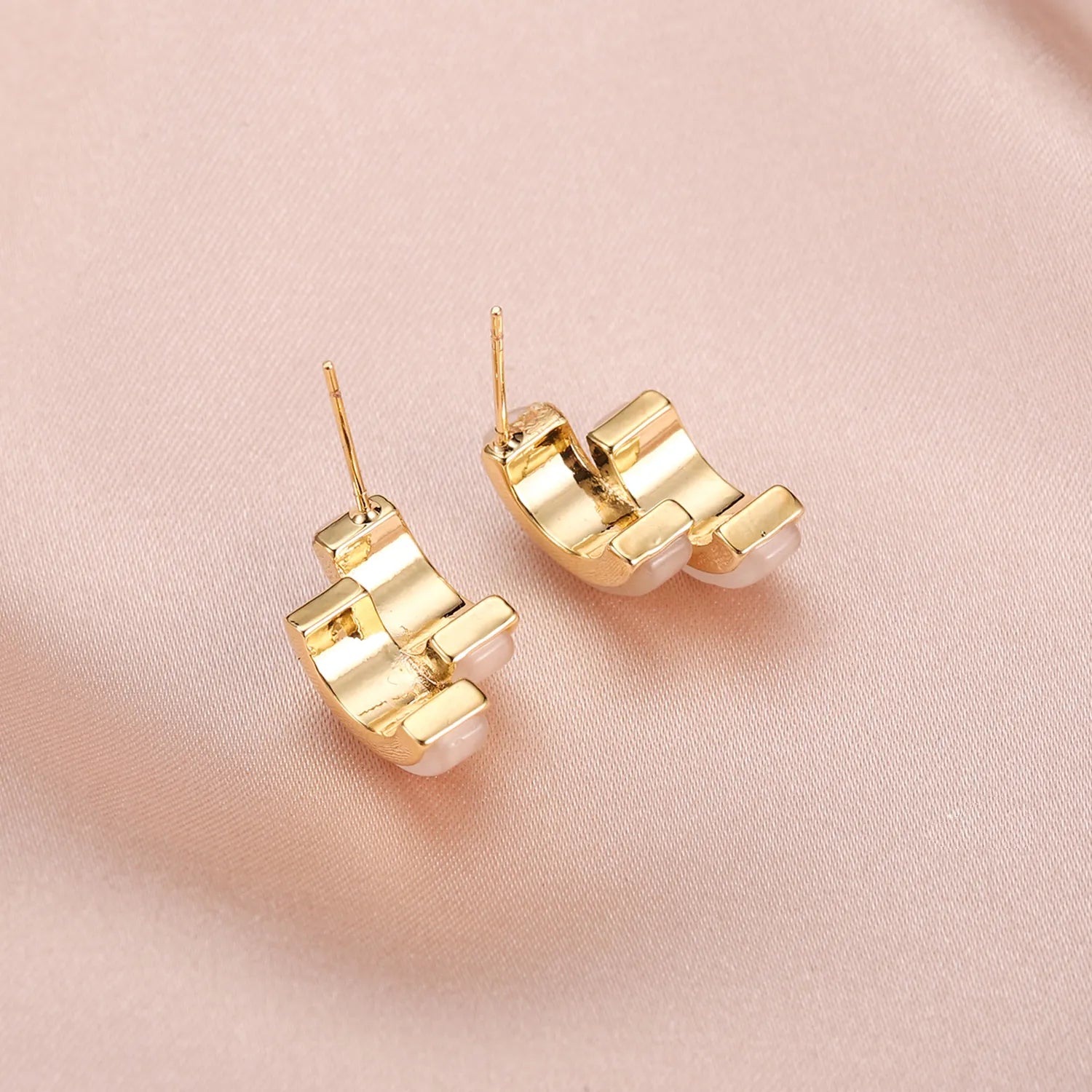 Women's Double Hoop Opal Zircon Earrings - ChoreGirl