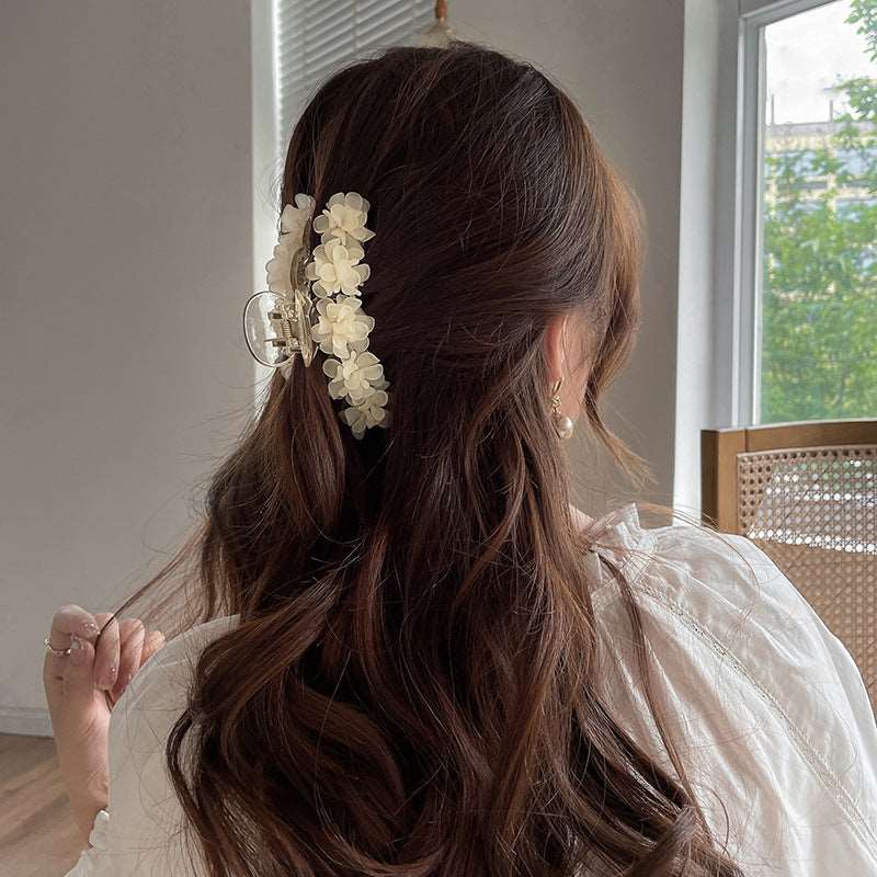 Women's Elegant Handmade Flower Hair Grip Clip - ChoreGirl