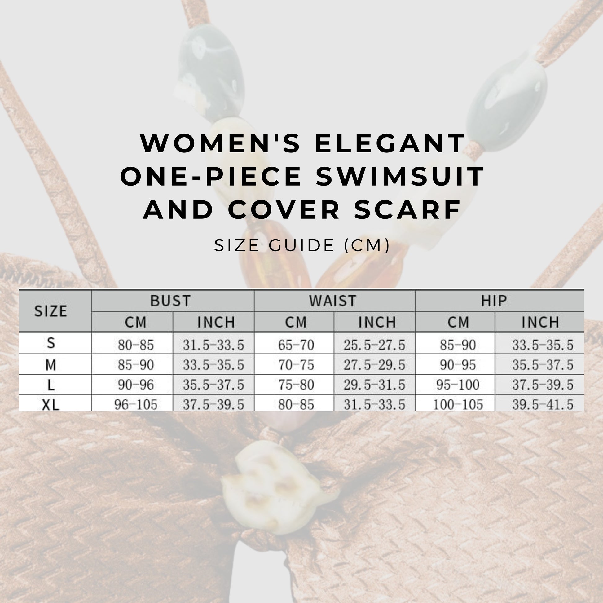 Women's Elegant One-piece Swimsuit and Cover Scarf - ChoreGirl