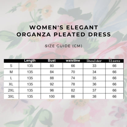 Women's Elegant Organza Pleated Dress - ChoreGirl