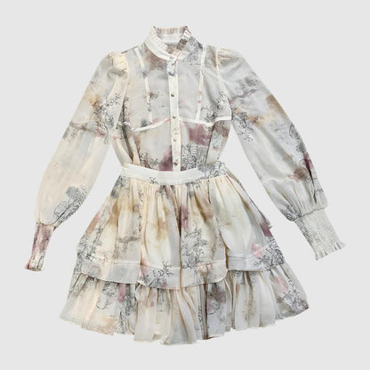 Women's Elegant Romantic Style Blouse, Top and Skirt Outfit Set - ChoreGirl