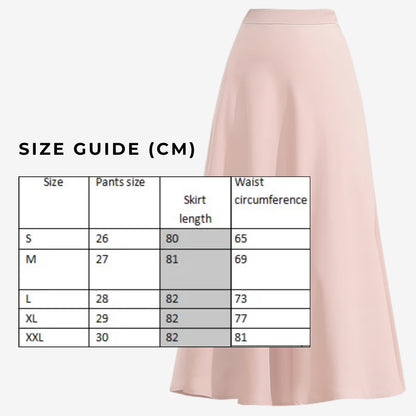 Women's Elegant Silky Acetate Satin A-Line Skirt - ChoreGirl