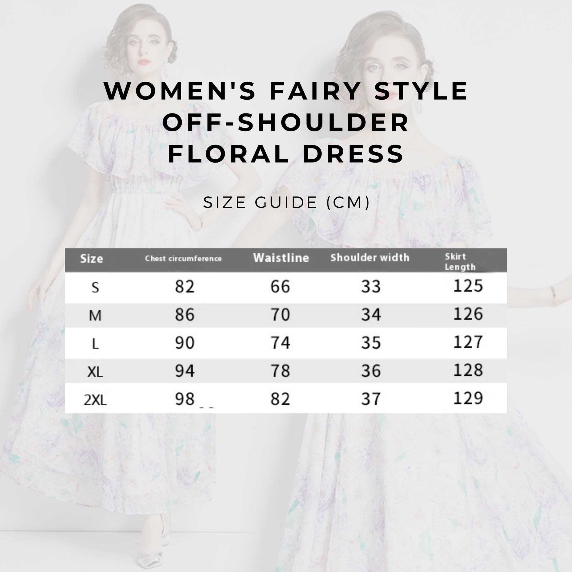 Women's Fairy Style Off-Shoulder Floral Dress - ChoreGirl