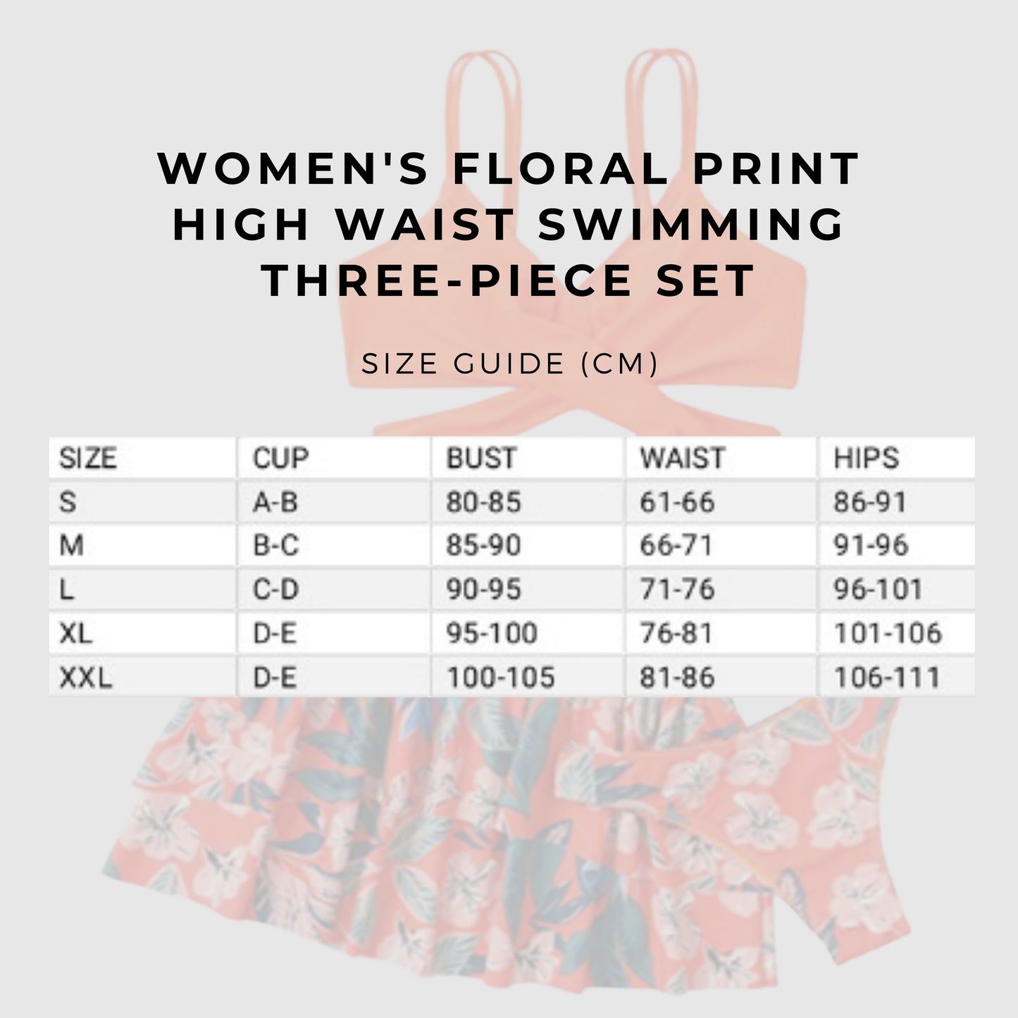 Women's Floral Print High Waist Swimming Pants, Swimming Skirt and Backless Top Three-piece Set - ChoreGirl