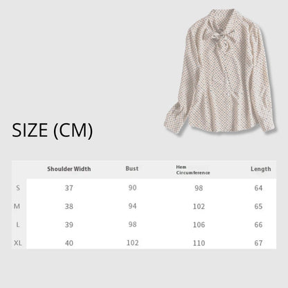Women’s French Style Loose Button-Up Shirt – Elegant Geometric Print