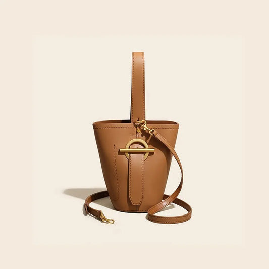 Women's Genuine Leather Shoulder or Crossbody Bucket Bag - ChoreGirl