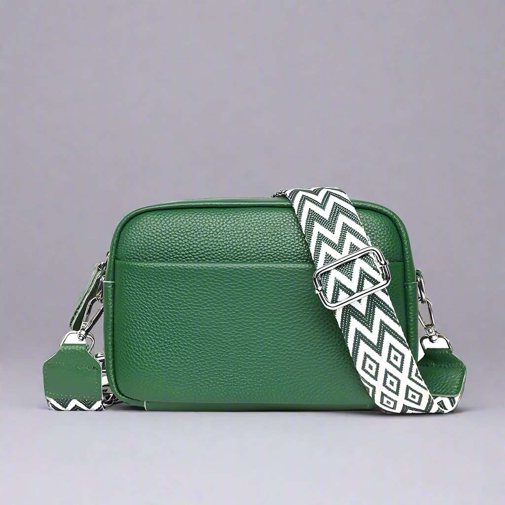 Women's Genuine Leather Small Shoulder Cross-body Bag With Wide Shoulder Strap - ChoreGirl