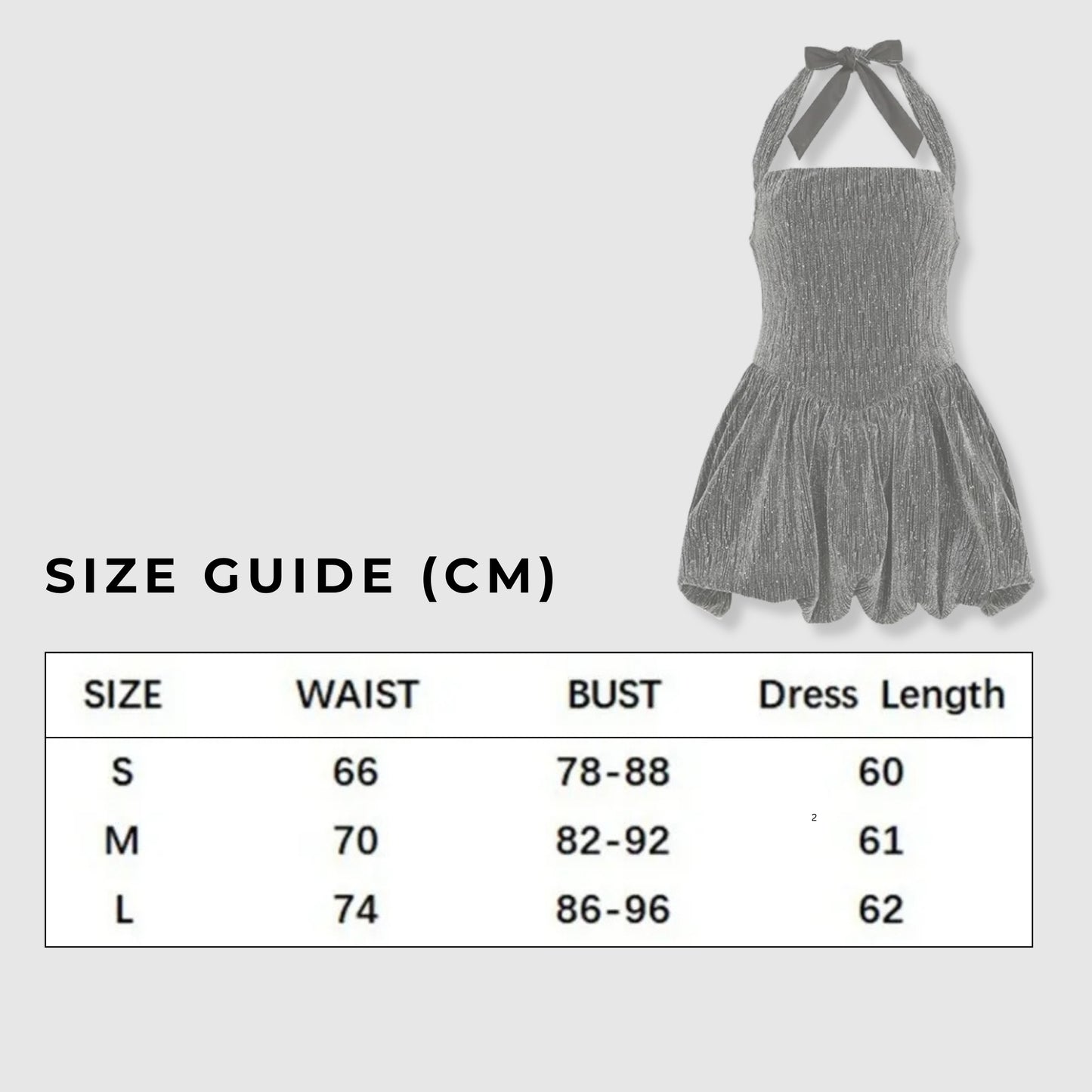 Women's Grey Glittering Crystal Embellished Bubble Hem Halter Cinched Waist A-Line Mini Dress - ChoreGirl