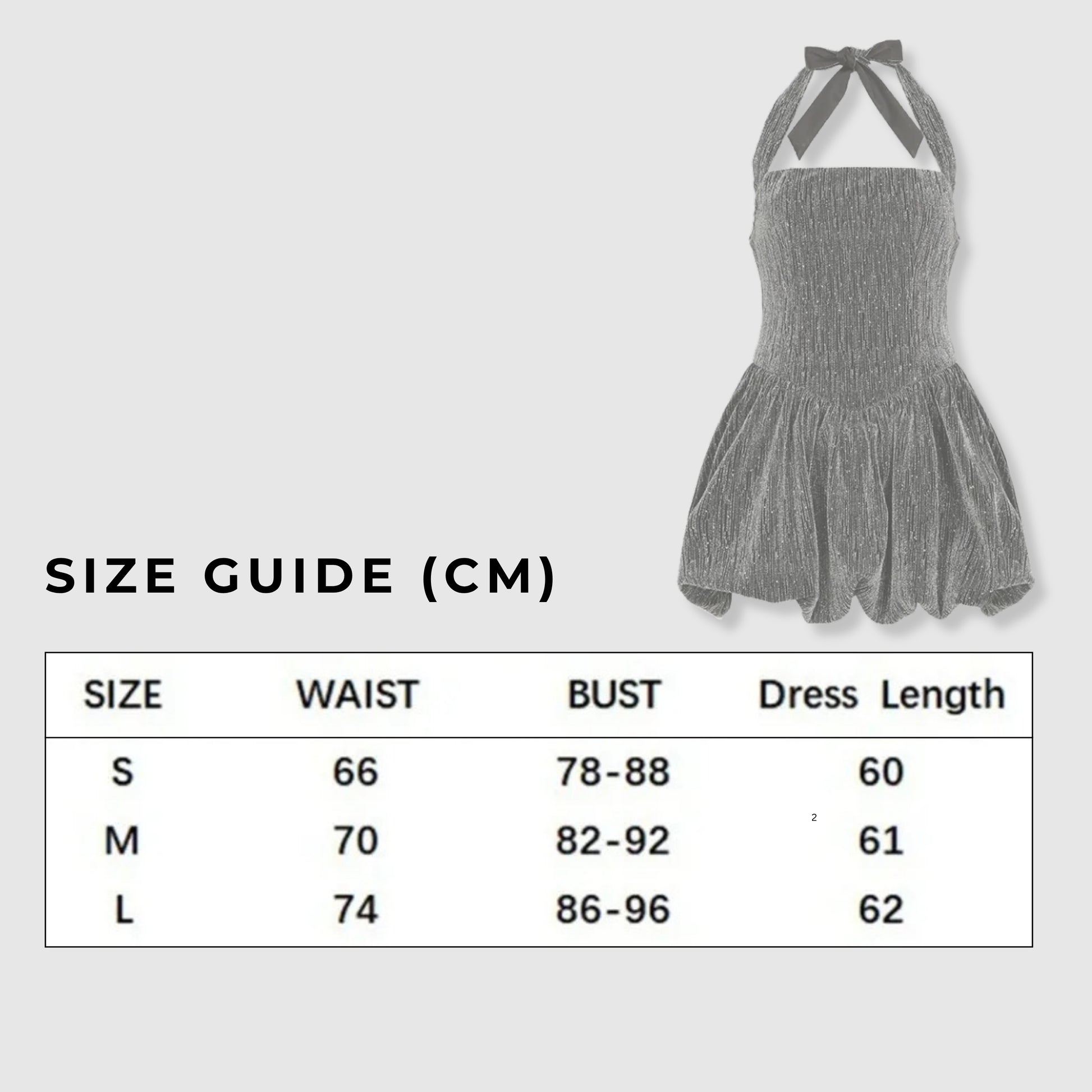 Women's Grey Glittering Crystal Embellished Bubble Hem Halter Cinched Waist A-Line Mini Dress - ChoreGirl