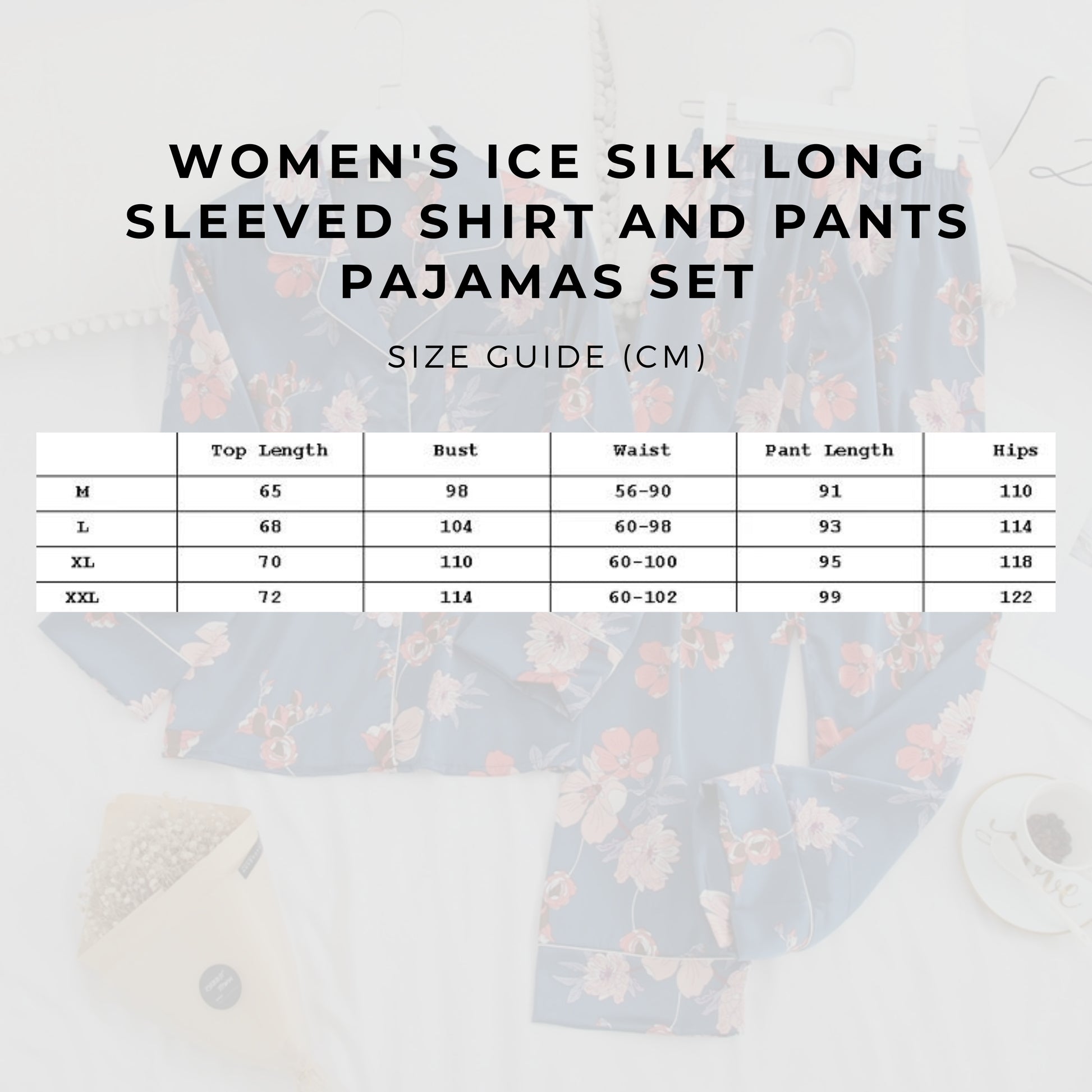 Women's Ice Silk Long Sleeved Shirt and Pants Pajamas Set - ChoreGirl