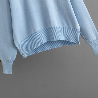 Women's Knit Turtleneck Sweater and Skirt Two-piece Outfit Set - ChoreGirl