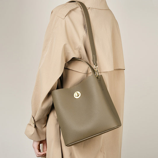 Women's Leather Bucket Style Shoulder Bag - ChoreGirl