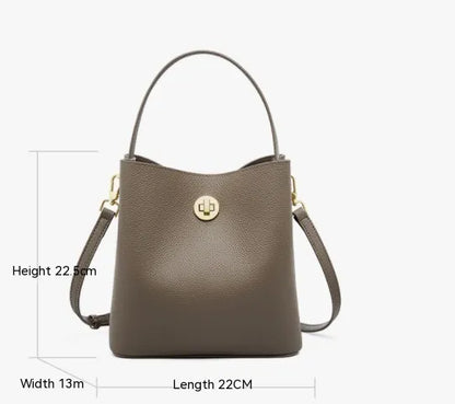 Women's Leather Bucket Style Shoulder Bag - ChoreGirl