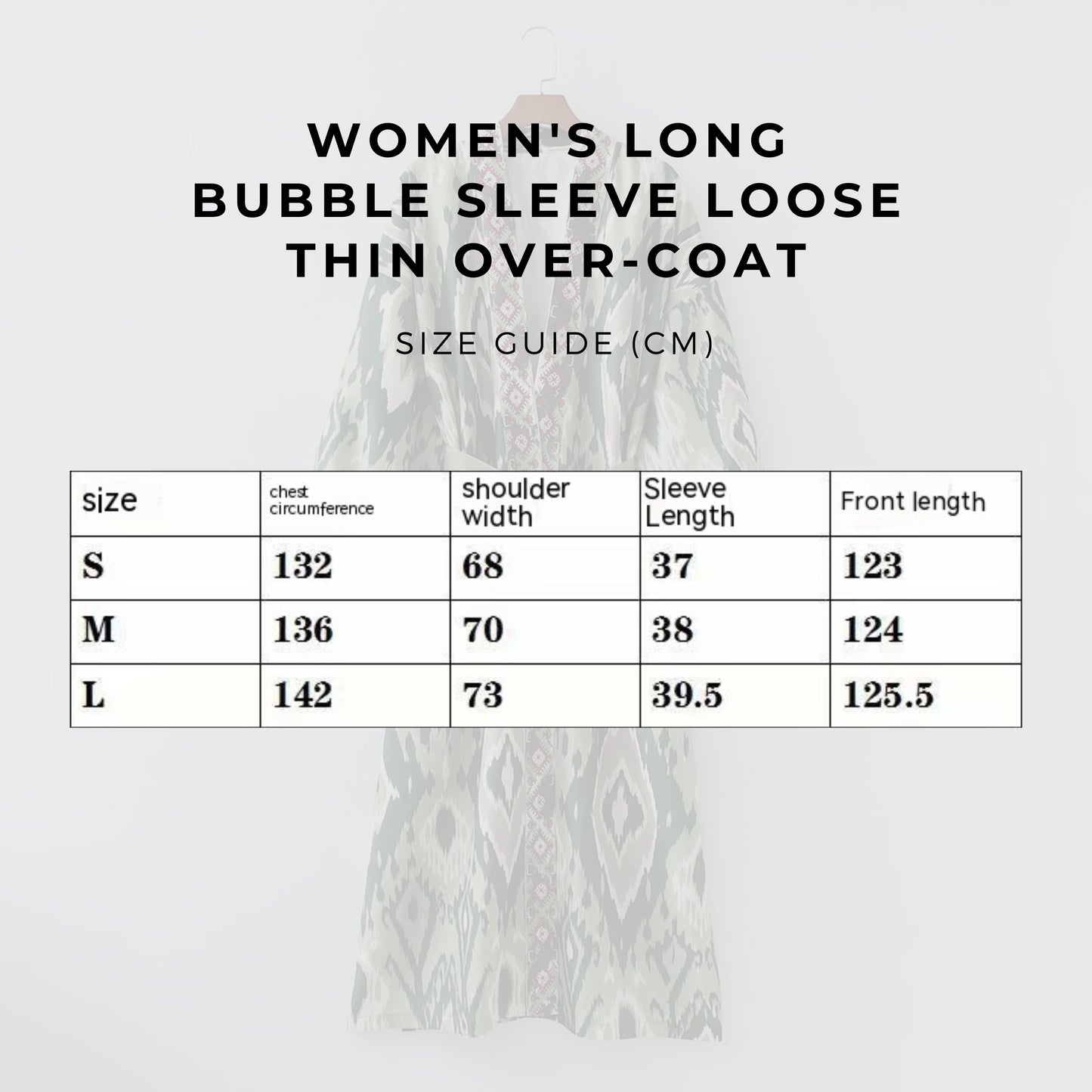 Women's Long Bubble Sleeve Loose Thin Over-Coat Dress - ChoreGirl